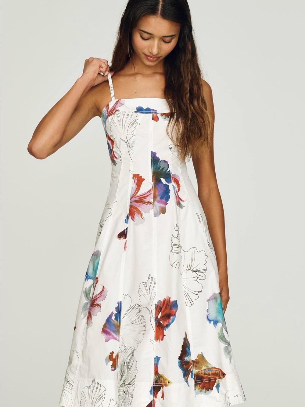 Pilcro Marin Poplin Midi Dress. XXS.